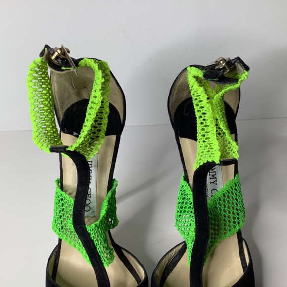 Jimmy Choo Black and Green Heels - Picture 8 of 15